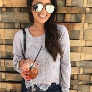 Forever 21 lace long sleeve blouse